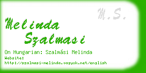 melinda szalmasi business card